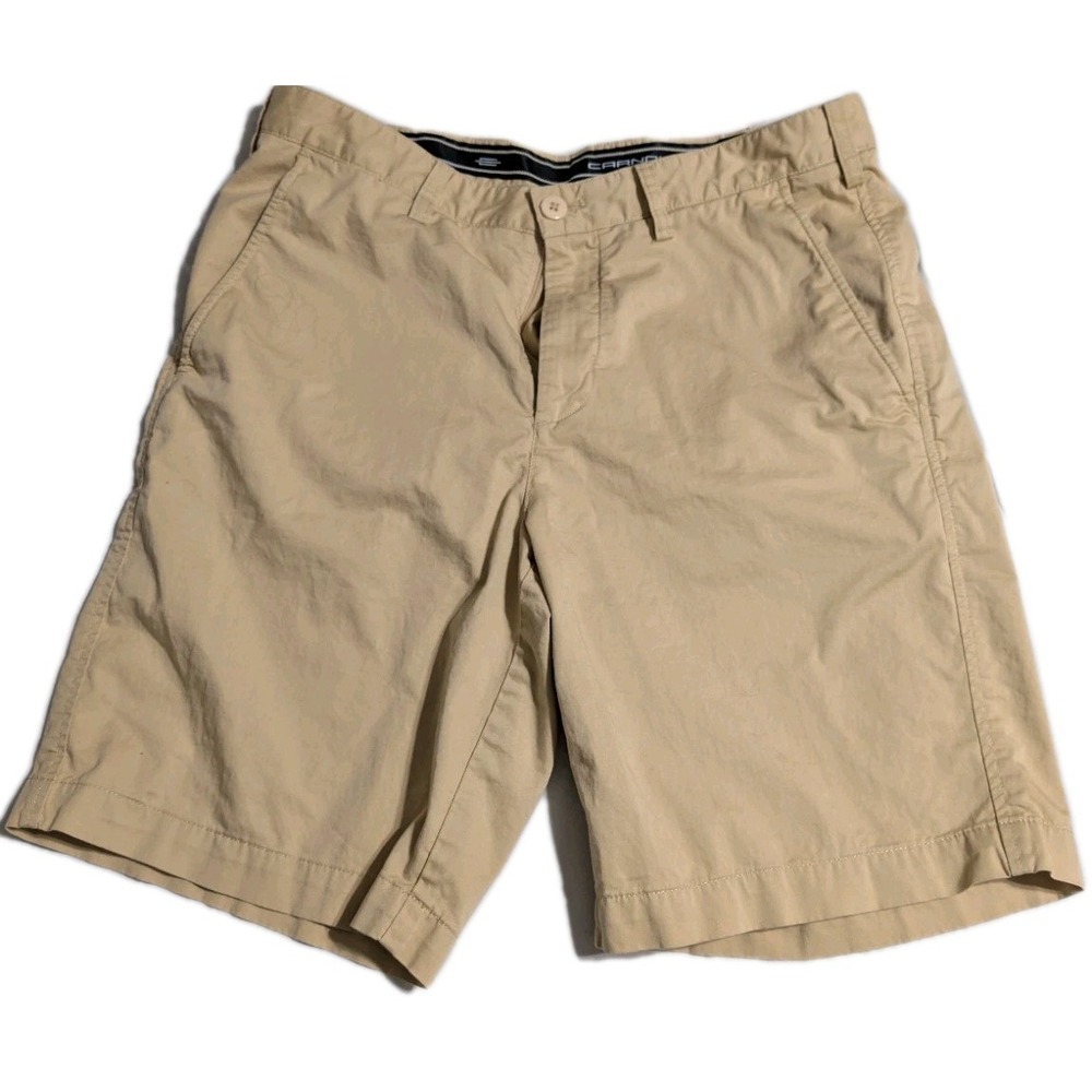 Carnoustie Golf Shorts Men's 34 Light Khaki Sand Flat Front Chino‎